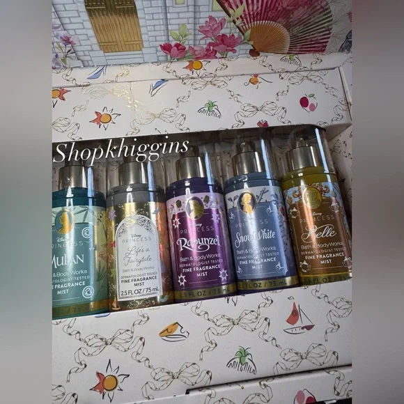 NIB B&BW Disney Princess 7 piece Fragrance Sampler 2.5 oz each - Picture 5 of 7